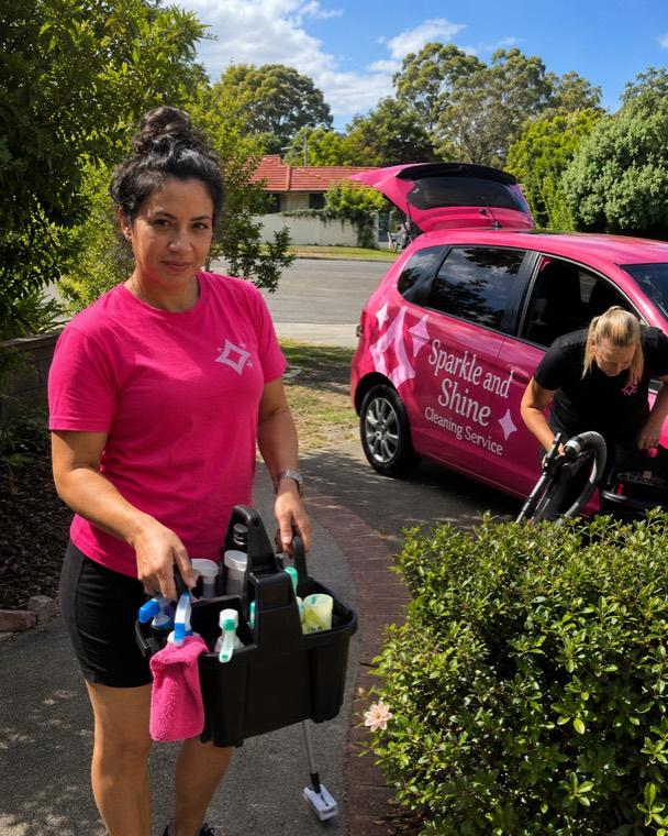 Residential cleaning crew at a client's home